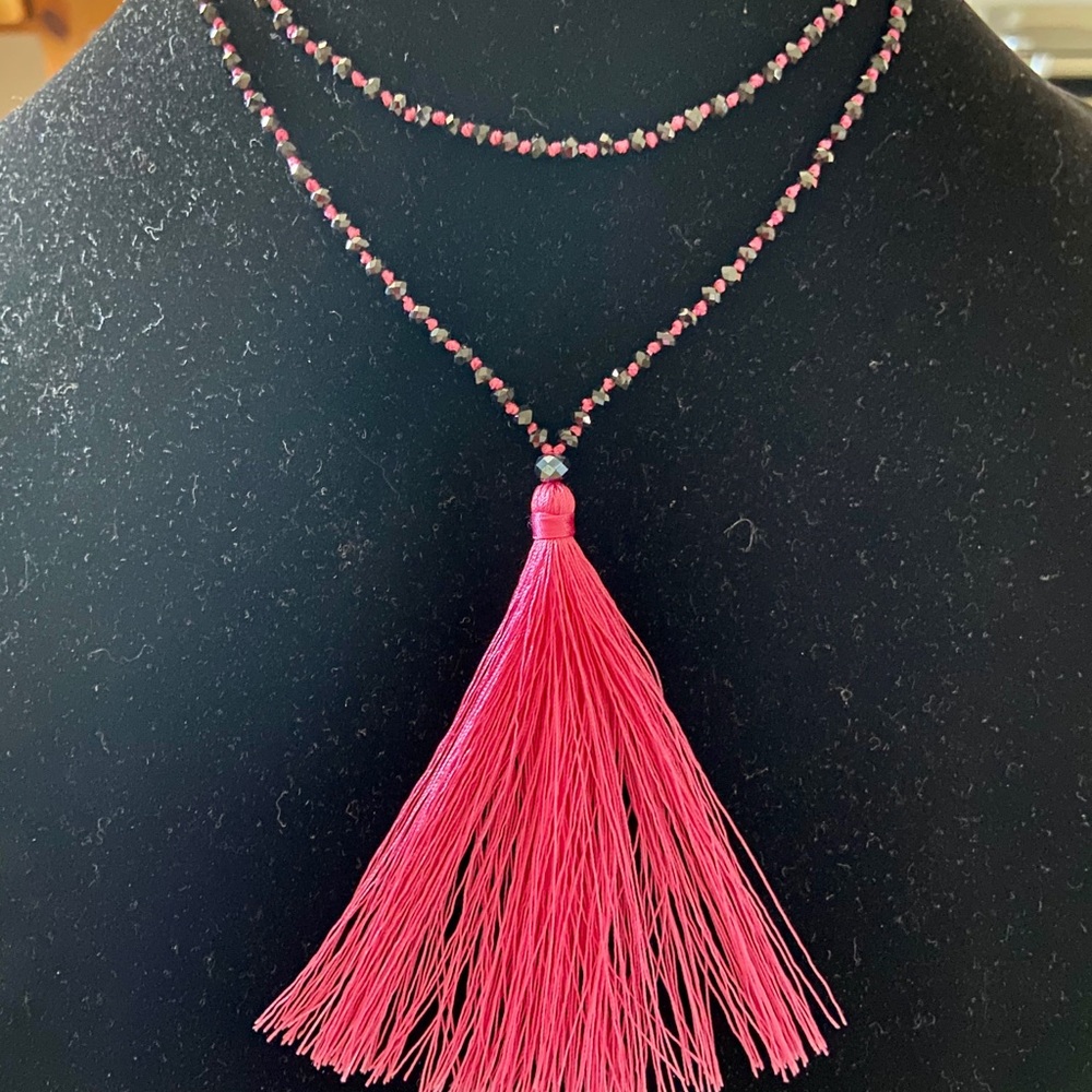 Beautiful Black Crystal Bead Necklace